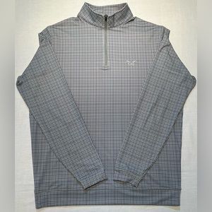 Peter Millar Crown Sport Mens Size M Performance Quarter Zip Sweatshirt Plaid
